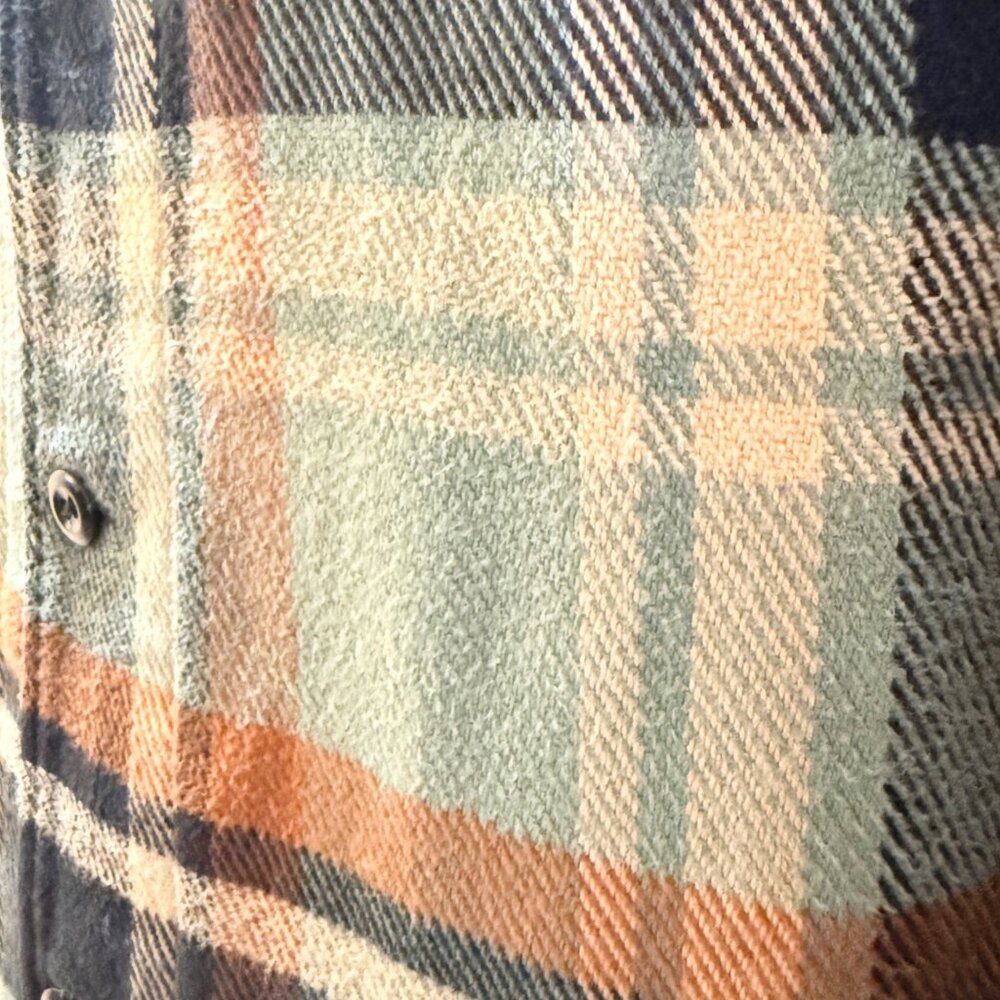 Outerknown Blanket Shirt Mens M Plaid Organic Cotton Heavyweight Flannel - Picture 10 of 12